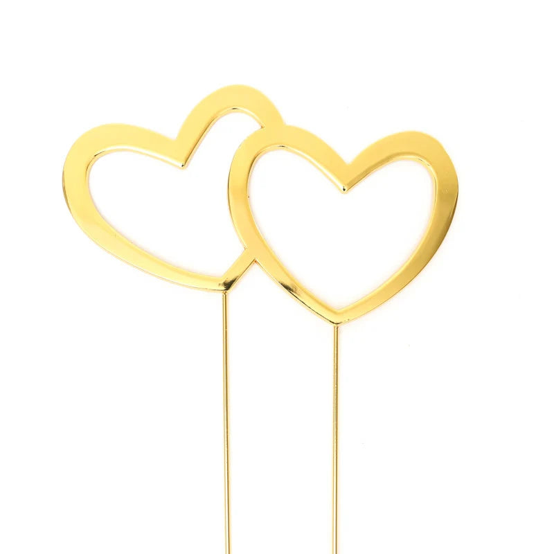 Heart Cake Topper - Gold