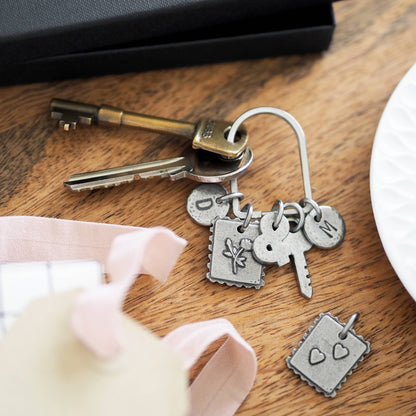 'Sending You Love' Postage Stamp Keyring Charm