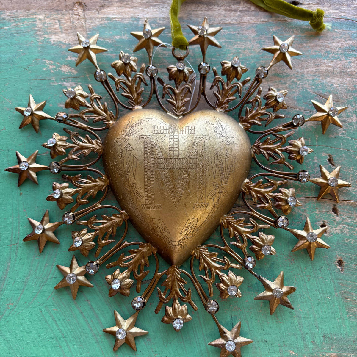 Jewelled Stars Sacred Heart Ornament