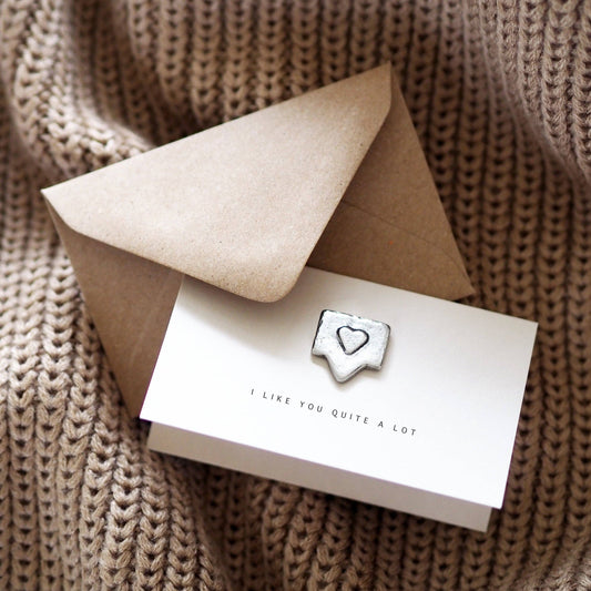 'I Like You Quite a Lot' Tiny Heart Token Card