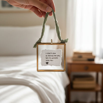 Mini Hand-Typed Quote in Brass Frame (Square)