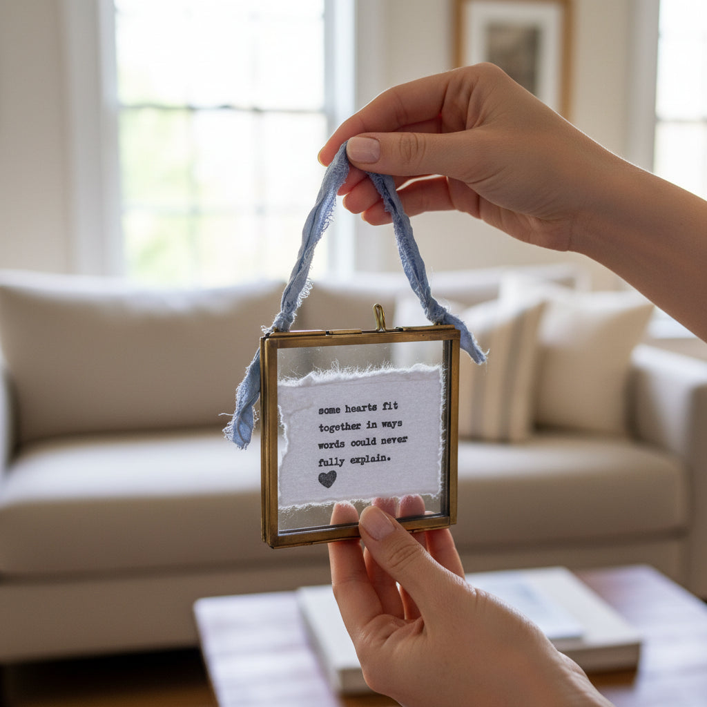 Mini Hand-Typed Quote in Brass Frame (Square)