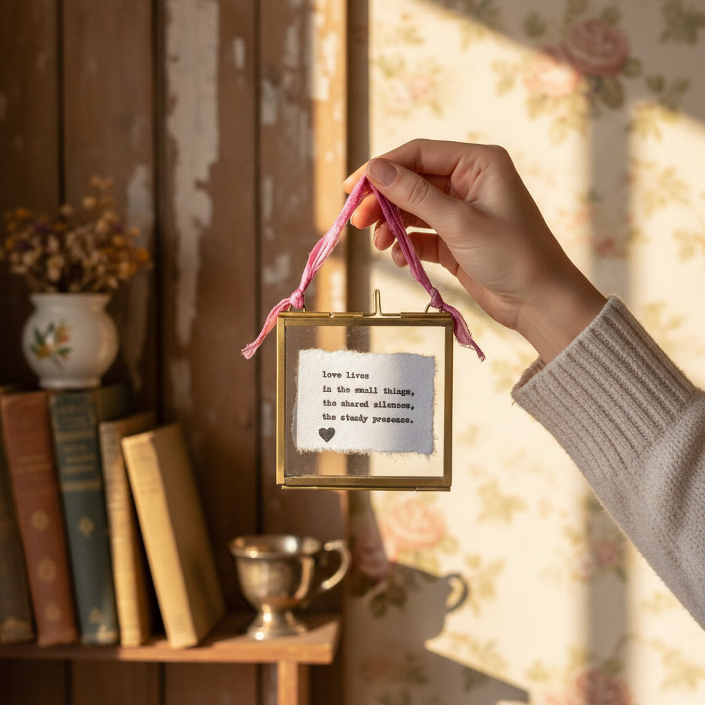 Mini Hand-Typed Quote in Brass Frame (Square)