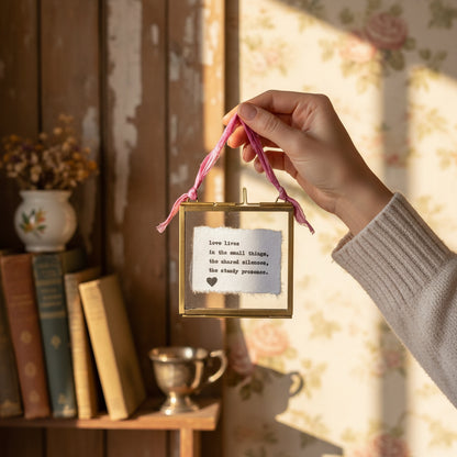 Mini Hand-Typed Quote in Brass Frame (Square)