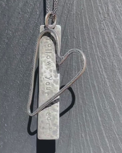 "Follow Your Heart" Sterling Silver Necklace
